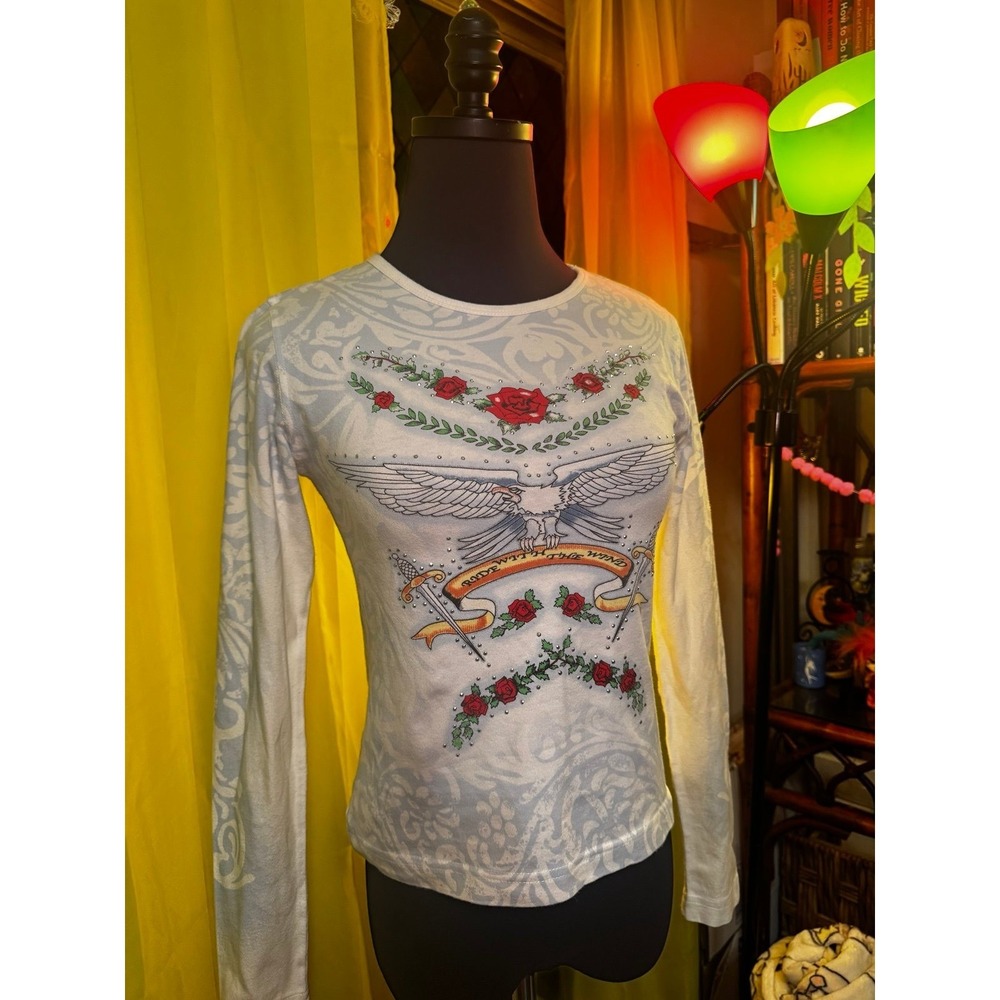 Harley inspired biker babe long sleeve